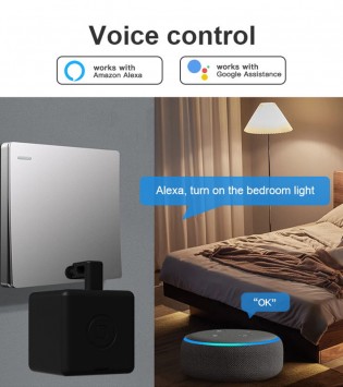جهاز Tuya Zigbee Fingerbot Plus للتحكم بالأزرار الذكية – مفعل صوتيًا ومؤقت تطبيق، متوافق مع Alexa وGoogle Home