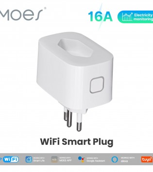 مقبس MOES Tuya Energy Smart WiFi/Zigbee 16A النسخة البرازيلية – تحكم ومراقبة ذكية لاستهلاك الطاقة