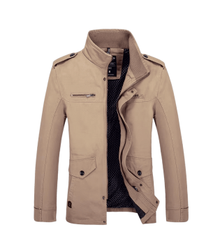 جاكيت رجالي شتوي قطني عالي الجودة مع معطف رجالي بتصميم عسكري أنيق بقصة ضيقة مبطن