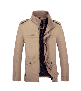 جاكيت رجالي شتوي قطني عالي الجودة مع معطف رجالي بتصميم عسكري أنيق بقصة ضيقة مبطن