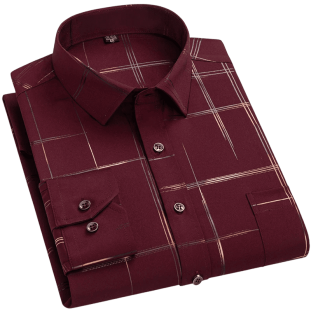 قميص رجالي رسمي مطبوع 2025 | أنيق وبدون كي