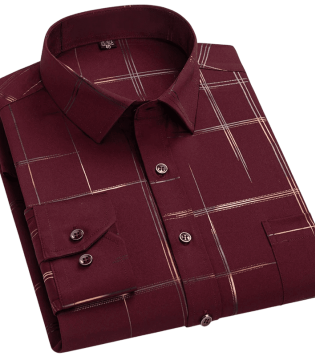 قميص رجالي رسمي مطبوع 2025 | أنيق وبدون كي