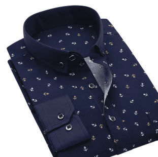 قميص رجالي سليم فيت طويل الأكمام | طابع عصري مع لمسة كلاسيكية