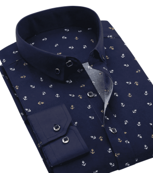 قميص رجالي سليم فيت طويل الأكمام | طابع عصري مع لمسة كلاسيكية