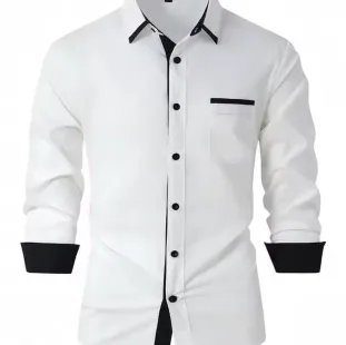 قميص رجالي مصمم 2025 - نظام مشبك سهل الاستخدام | مقاسات كبيرة 6XL