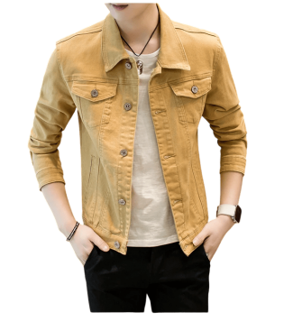 قميص جينز رجالي جديد – جاكيت جينز دنيم بجيوب كلاسيكي ربيعي وخريفي بألوان الأسود والأبيض