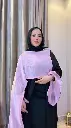 تفاصيل كريب صالونا فاخر مع تطعيم ستان حريري لعباية بشت فخمة - ذوات